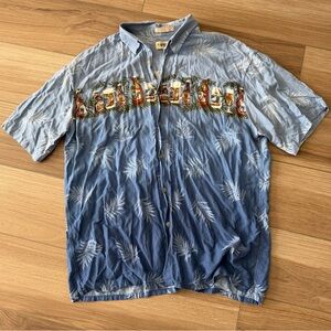 Vintage Beer Bottle Hawaiian Tropical Beach Shirt